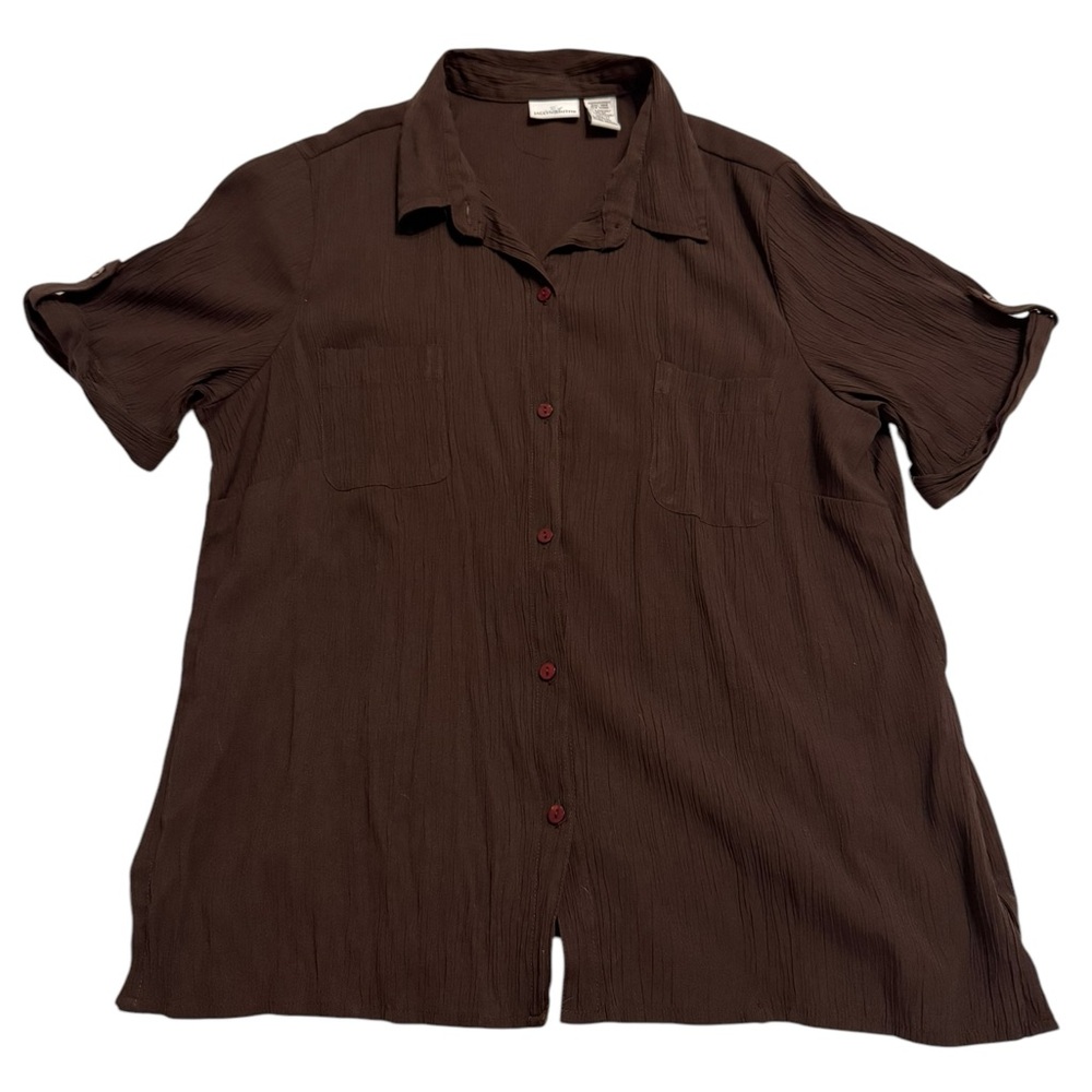 Jaclyn Smith Women’s Brown Button Down Shirt | Size: XL